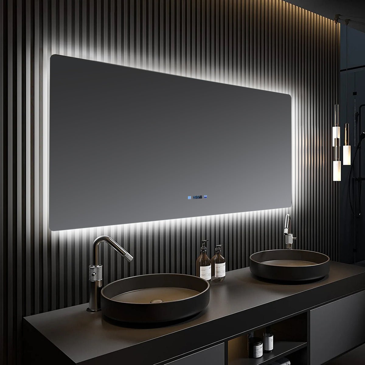 Lexora Lugano 60 in. W x 36 in. H LED Bathroom Vanity Mirror