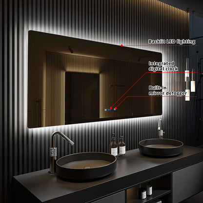 Lexora Lugano 60 in. W x 36 in. H LED Bathroom Vanity Mirror