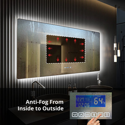 Lexora Lugano 60 in. W x 36 in. H LED Bathroom Vanity Mirror