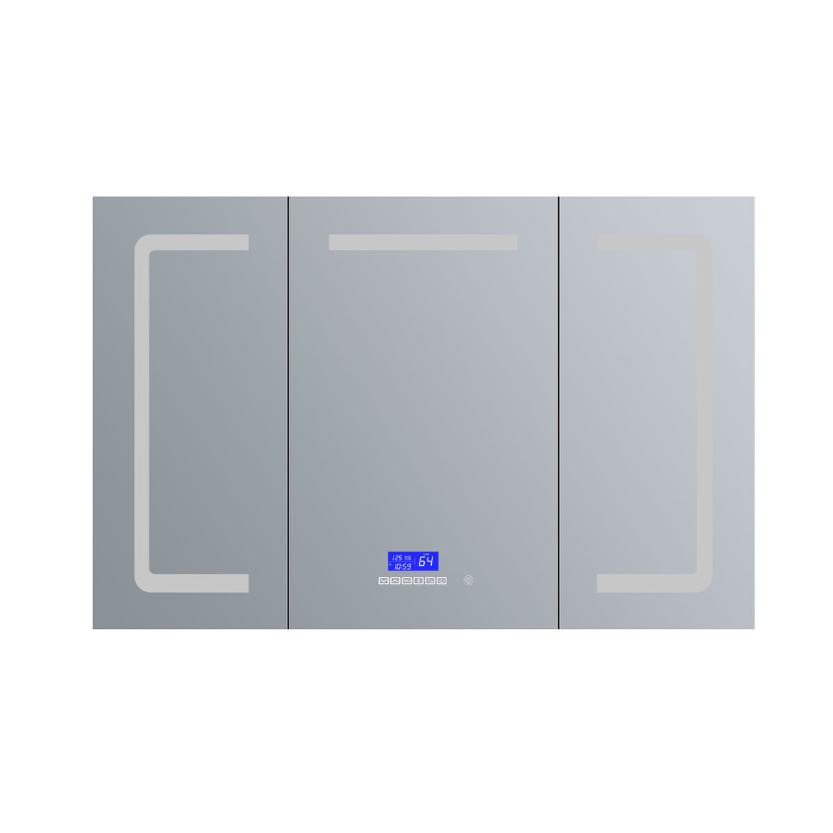Lexora Lesina 60 in. W x 36 in. H Surface-Mount LED Mirror Medicine Cabinet with Defogger