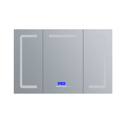 Lexora Lesina 60 in. W x 36 in. H Surface-Mount LED Mirror Medicine Cabinet with Defogger