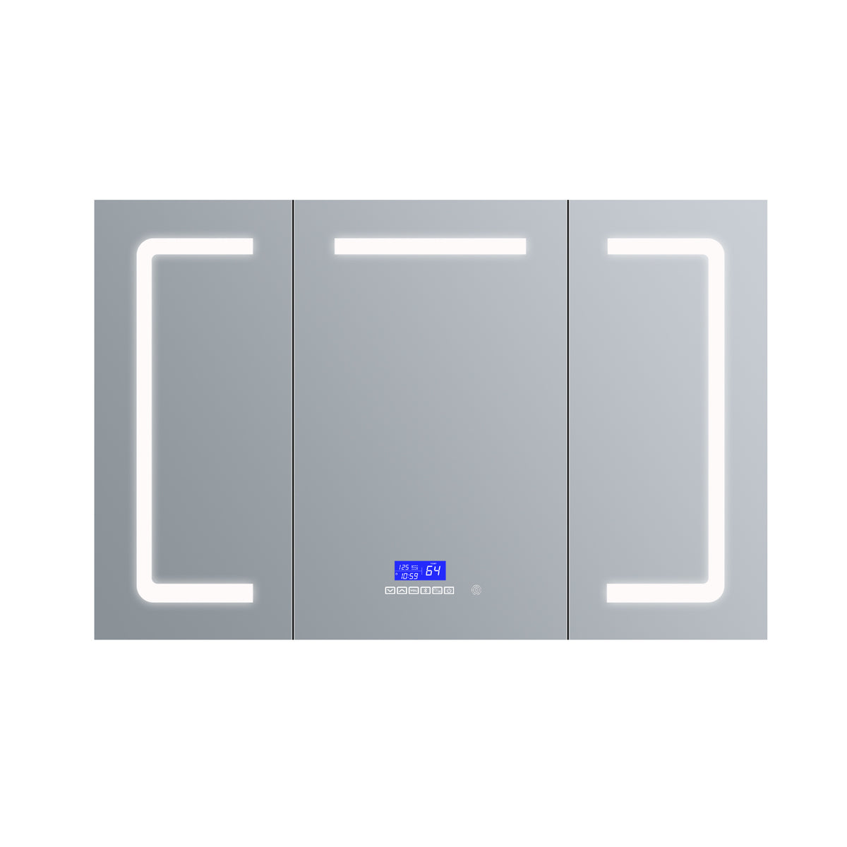 Lexora Lesina 60 in. W x 36 in. H Surface-Mount LED Mirror Medicine Cabinet with Defogger