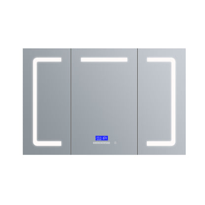 Lexora Lesina 60 in. W x 36 in. H Surface-Mount LED Mirror Medicine Cabinet with Defogger