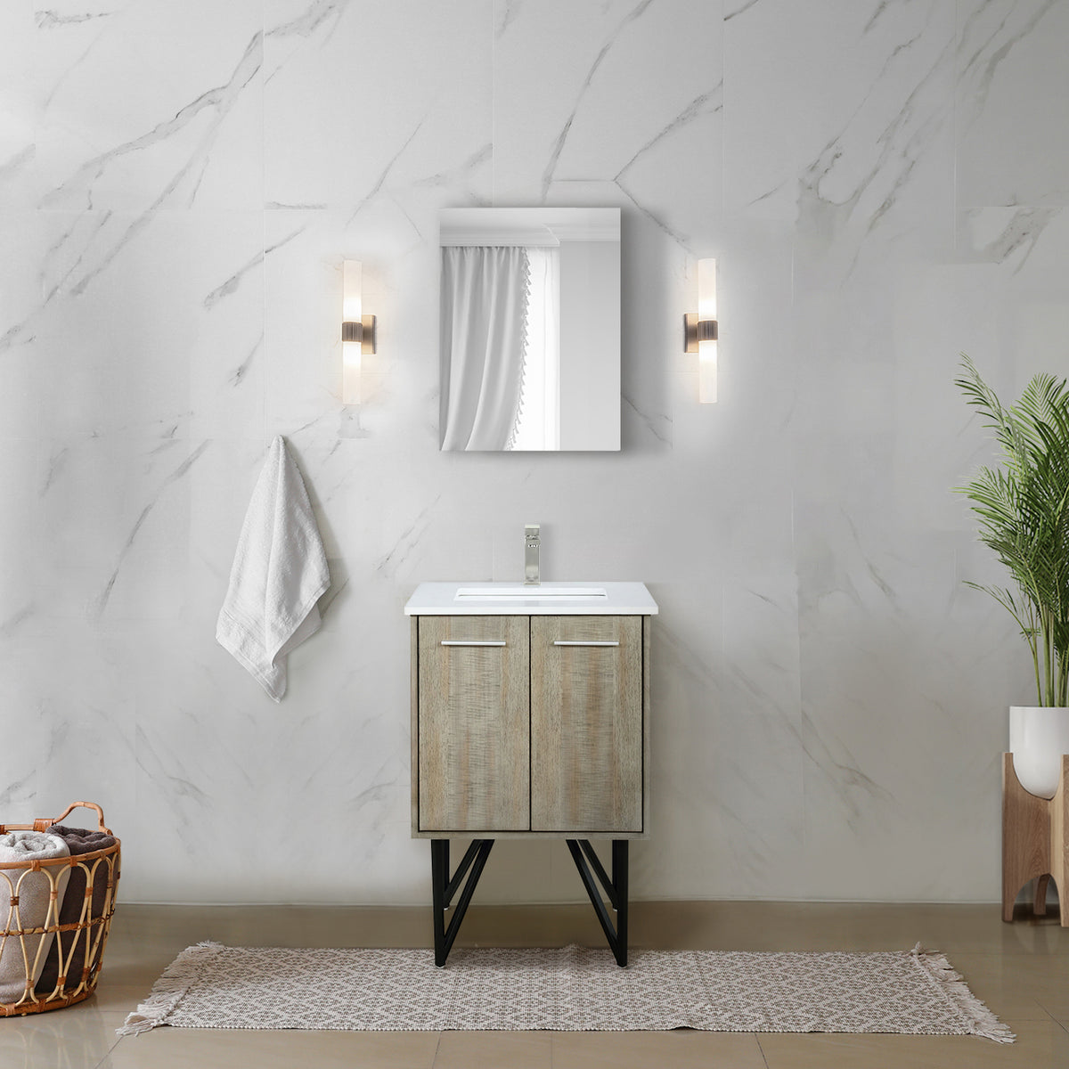 Lexora Lancy 24 in. Rustic Acacia Single Sink Bath Vanity