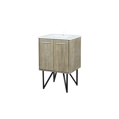Lexora Lancy 24 in. Rustic Acacia Single Sink Bath Vanity