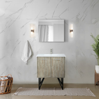 Lexora Lancy 30 in. Rustic Acacia Single Sink Bath Vanity