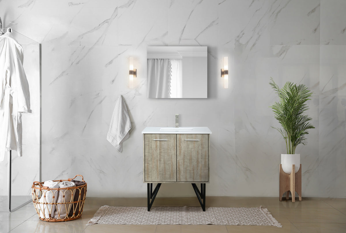 Lexora Lancy 30 in. Rustic Acacia Single Sink Bath Vanity