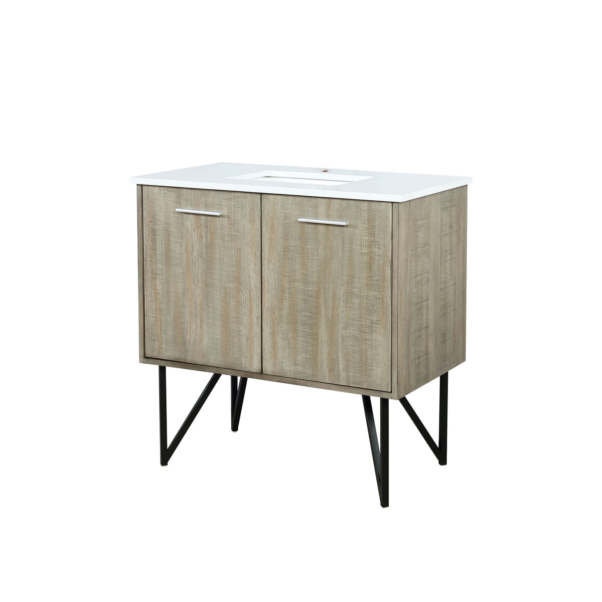 Lexora Lancy 36 in. Rustic Acacia Single Sink Bath Vanity
