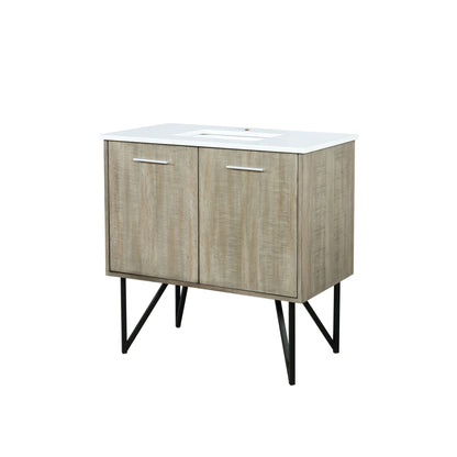Lexora Lancy 36 in. Rustic Acacia Single Sink Bath Vanity