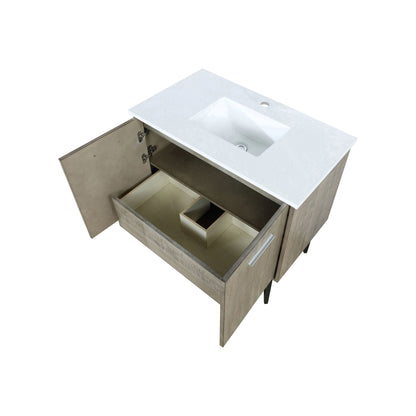 Lexora Lancy 36 in. Rustic Acacia Single Sink Bath Vanity