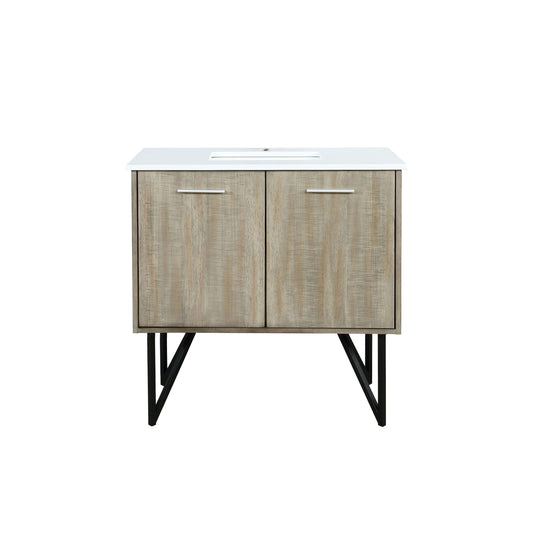 Lexora Lancy 36 in. Rustic Acacia Single Sink Bath Vanity