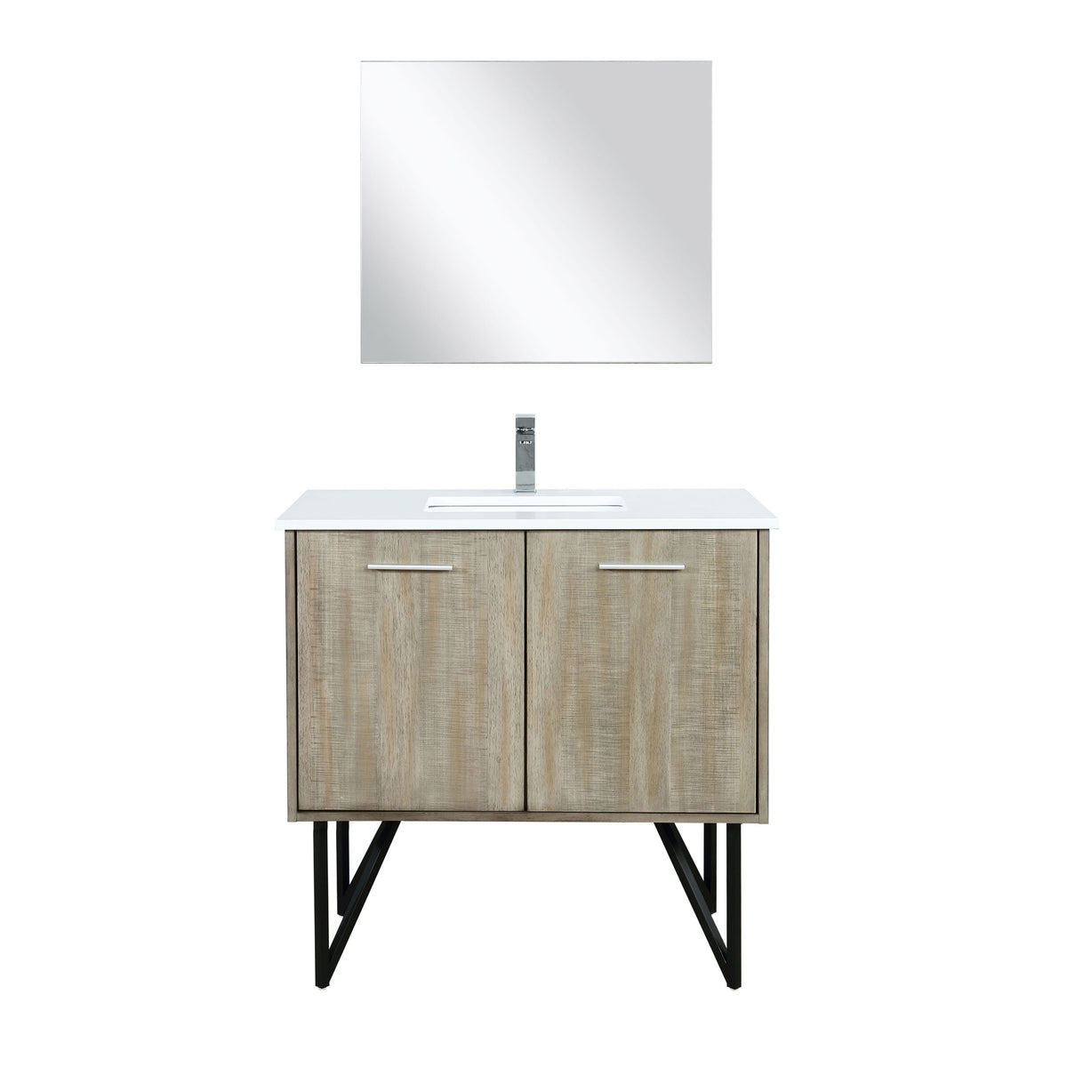 Lexora Lancy 36 in. Rustic Acacia Single Sink Bath Vanity