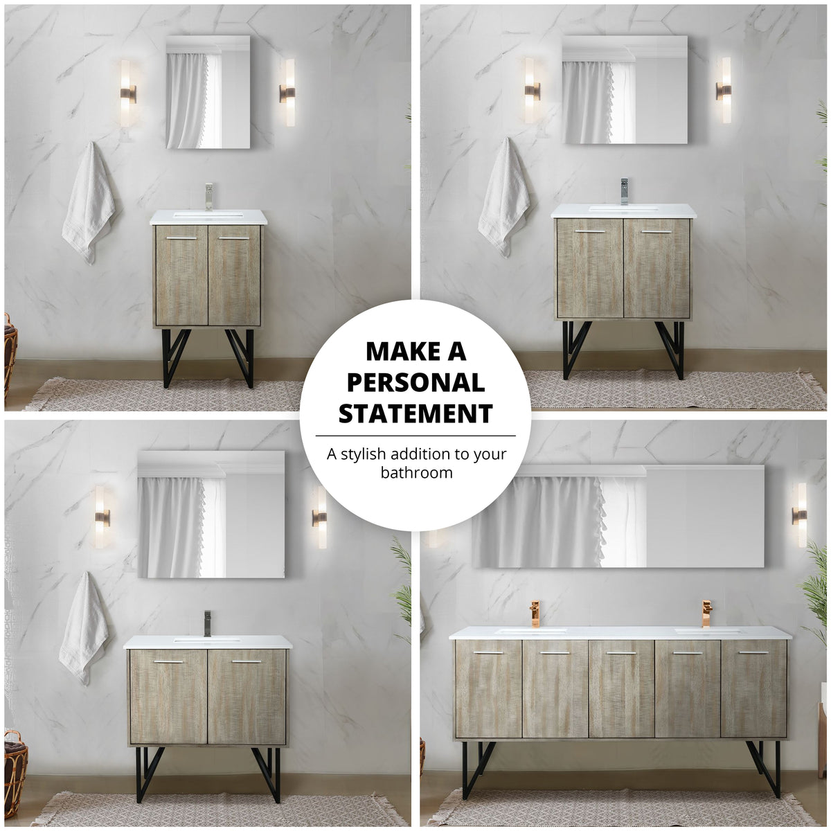 Lexora Lancy 48 in. Rustic Acacia Single Sink Bath Vanity