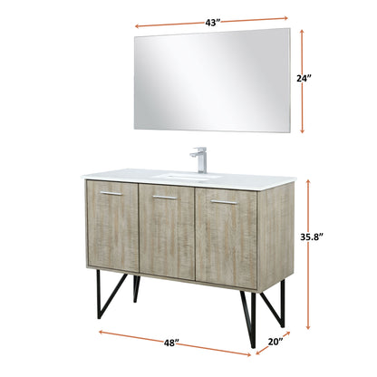 Lexora Lancy 48 in. Rustic Acacia Single Sink Bath Vanity