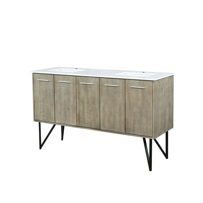 Lexora Lancy 60 in. Rustic Acacia Double Sink Bath Vanity
