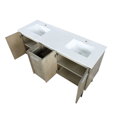 Lexora Lancy 60 in. Rustic Acacia Double Sink Bath Vanity