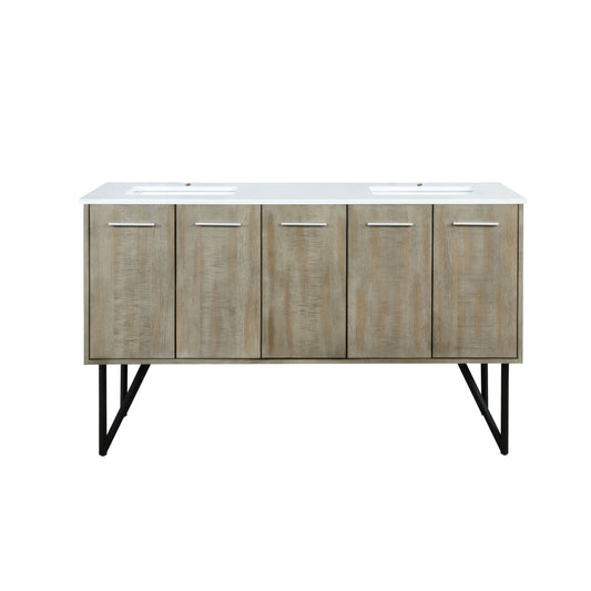 Lexora Lancy 60 in. Rustic Acacia Double Sink Bath Vanity
