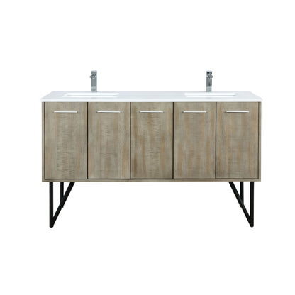 Lexora Lancy 60 in. Rustic Acacia Double Sink Bath Vanity