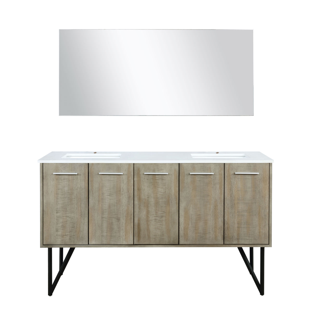 Lexora Lancy 60 in. Rustic Acacia Double Sink Bath Vanity