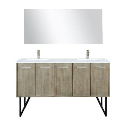 Lexora Lancy 60 in. Rustic Acacia Double Sink Bath Vanity