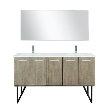 Lexora Lancy 60 in. Rustic Acacia Double Sink Bath Vanity