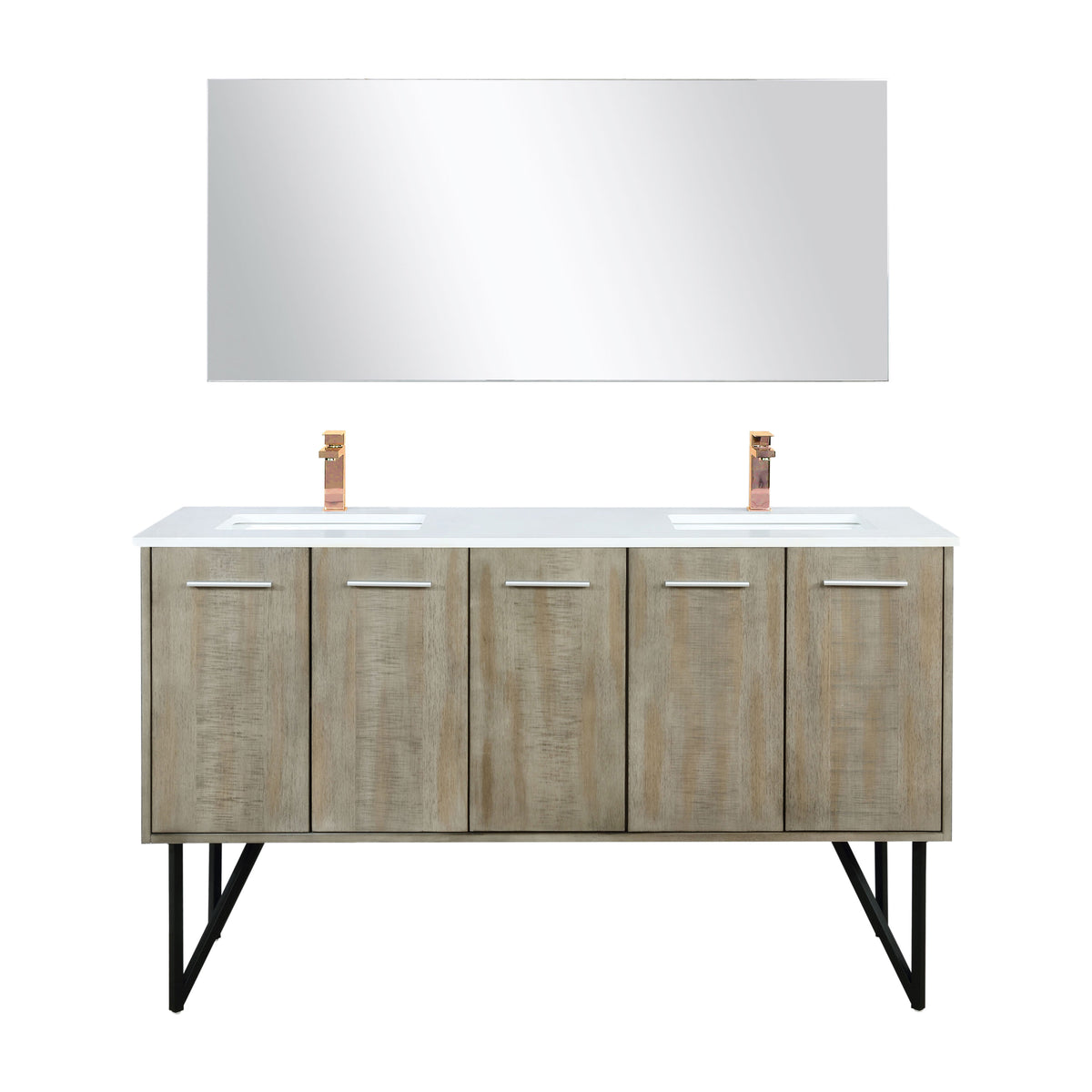Lexora Lancy 60 in. Rustic Acacia Double Sink Bath Vanity
