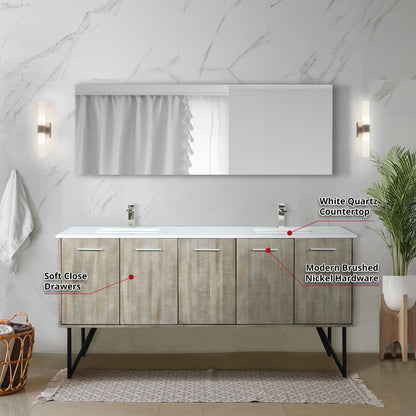 Lexora Lancy 72 in. Rustic Acacia Double Sink Bath Vanity