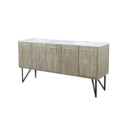 Lexora Lancy 72 in. Rustic Acacia Double Sink Bath Vanity