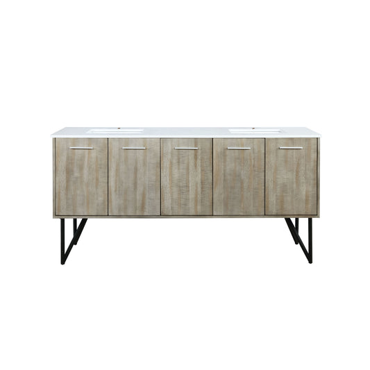 Lexora Lancy 72 in. Rustic Acacia Double Sink Bath Vanity
