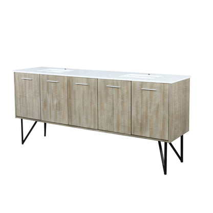Lexora Lancy 80 in. Rustic Acacia Double Sink Bath Vanity