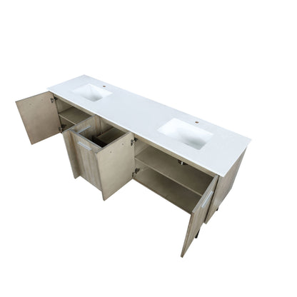 Lexora Lancy 80 in. Rustic Acacia Double Sink Bath Vanity
