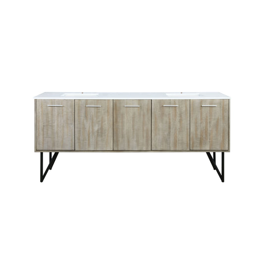 Lexora Lancy 80 in. Rustic Acacia Double Sink Bath Vanity