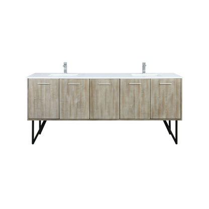 Lexora Lancy 80 in. Rustic Acacia Double Sink Bath Vanity