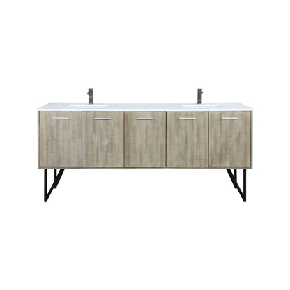 Lexora Lancy 80 in. Rustic Acacia Double Sink Bath Vanity