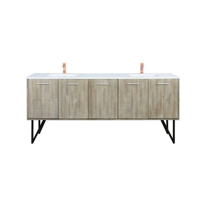 Lexora Lancy 80 in. Rustic Acacia Double Sink Bath Vanity