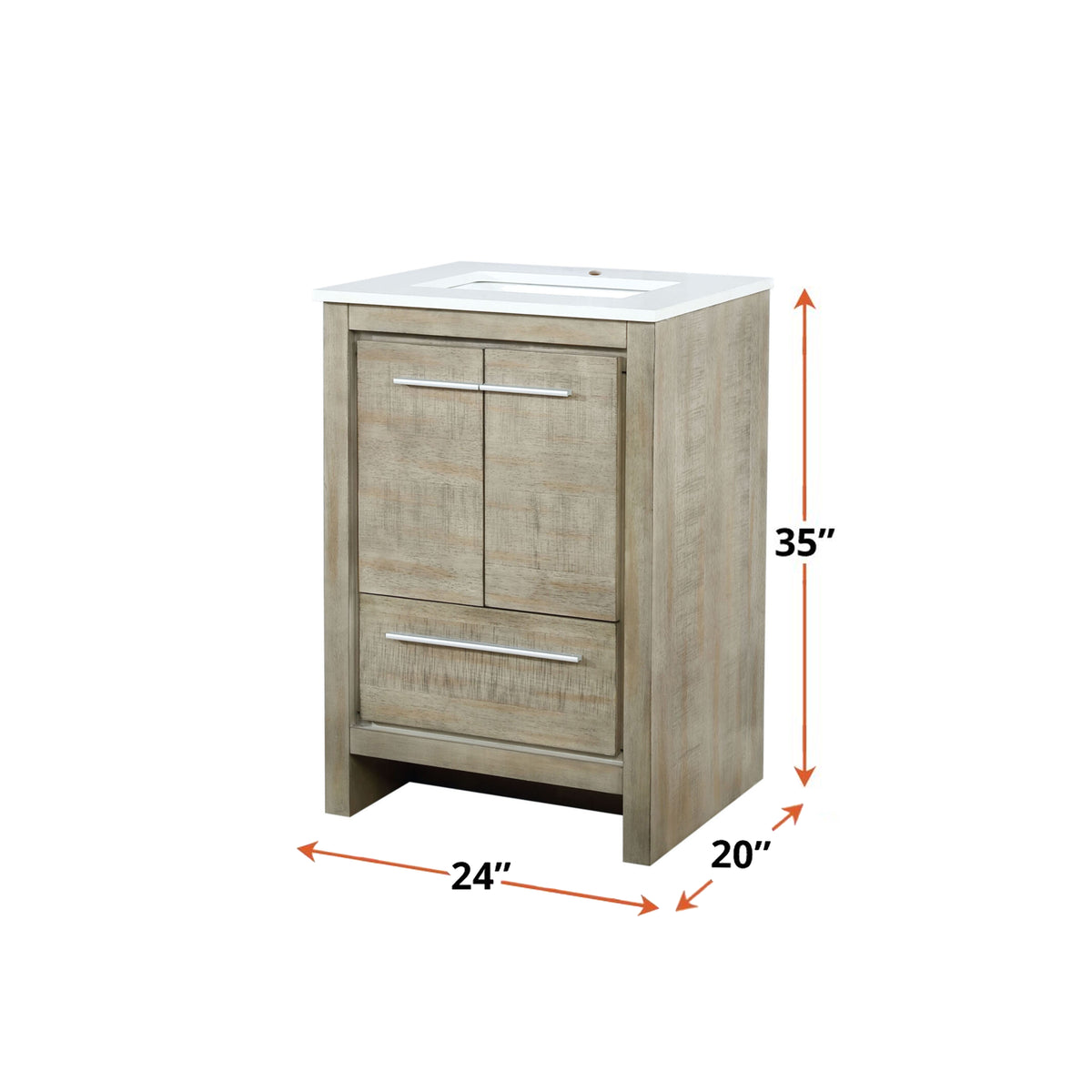 Lexora Lafarre 24 in. Rustic Acacia Single Sink Bath Vanity