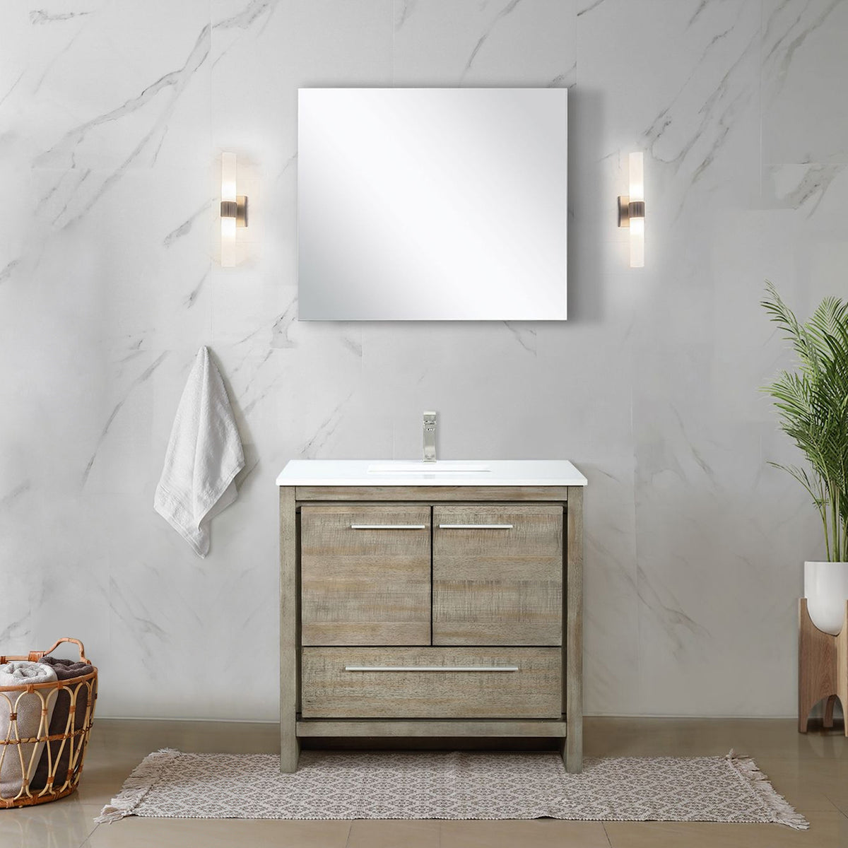 Lexora Lafarre 36 in. Rustic Acacia Single Sink Bath Vanity