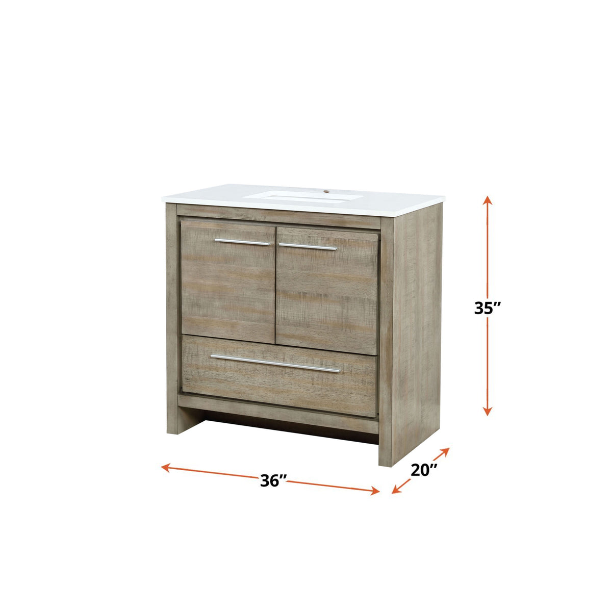 Lexora Lafarre 36 in. Rustic Acacia Single Sink Bath Vanity