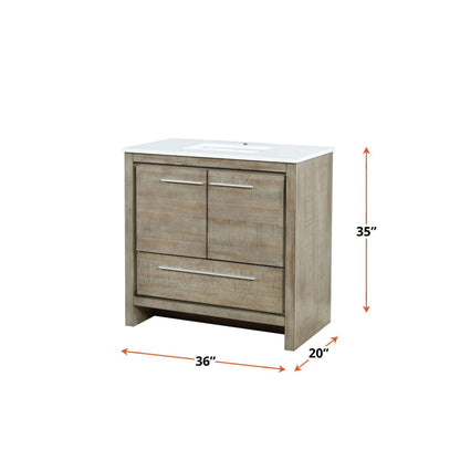 Lexora Lafarre 36 in. Rustic Acacia Single Sink Bath Vanity
