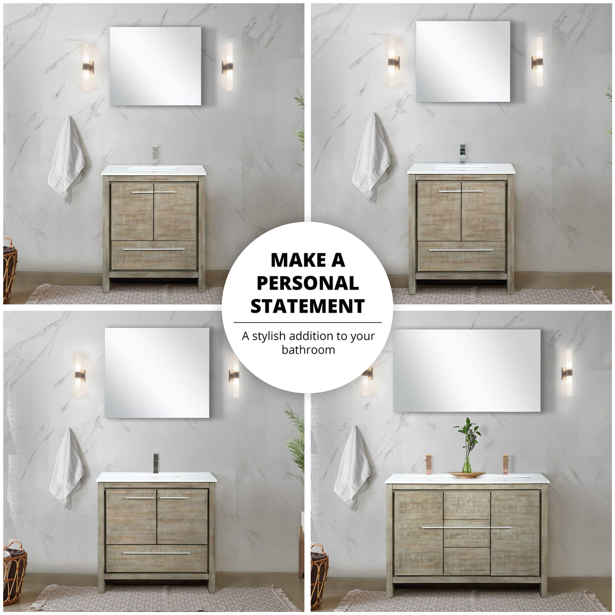 Lexora Lafarre 48 in. Rustic Acacia Double Sink Bath Vanity