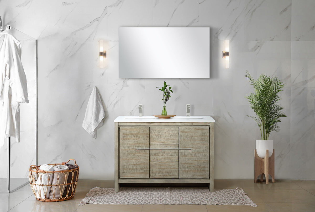 Lexora Lafarre 48 in. Rustic Acacia Double Sink Bath Vanity