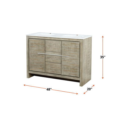 Lexora Lafarre 48 in. Rustic Acacia Double Sink Bath Vanity