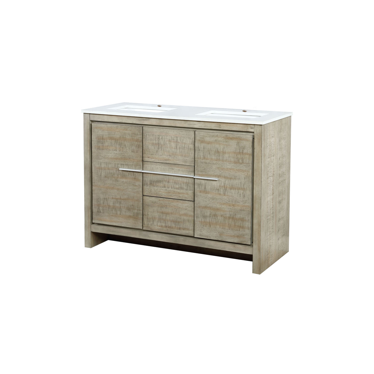 Lexora Lafarre 48 in. Rustic Acacia Double Sink Bath Vanity
