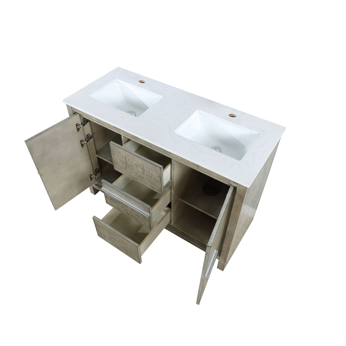 Lexora Lafarre 48 in. Rustic Acacia Double Sink Bath Vanity