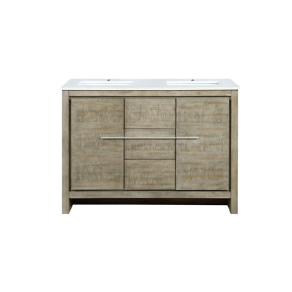 Lexora Lafarre 48 in. Rustic Acacia Double Sink Bath Vanity