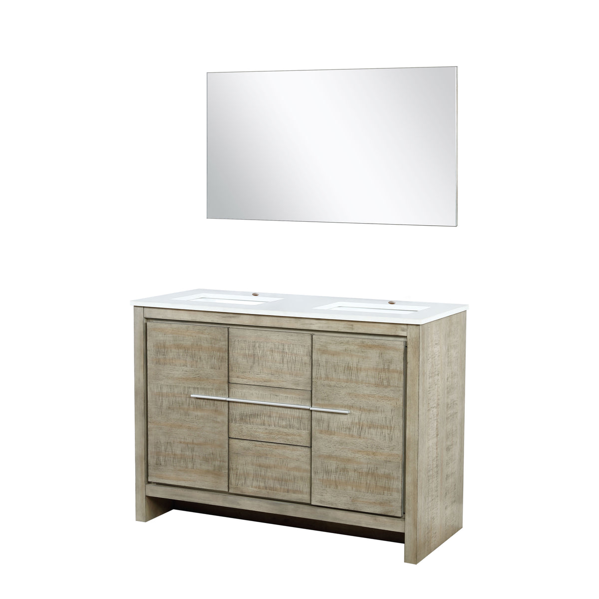 Lexora Lafarre 48 in. Rustic Acacia Double Sink Bath Vanity