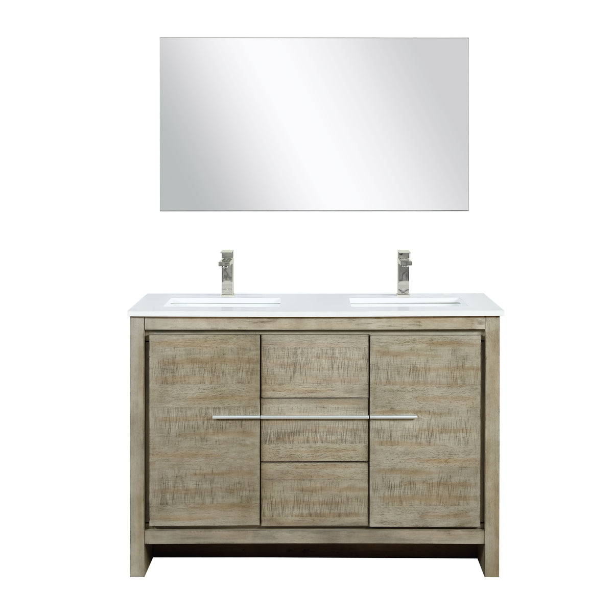 Lexora Lafarre 48 in. Rustic Acacia Double Sink Bath Vanity