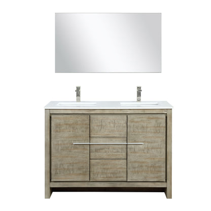 Lexora Lafarre 48 in. Rustic Acacia Double Sink Bath Vanity