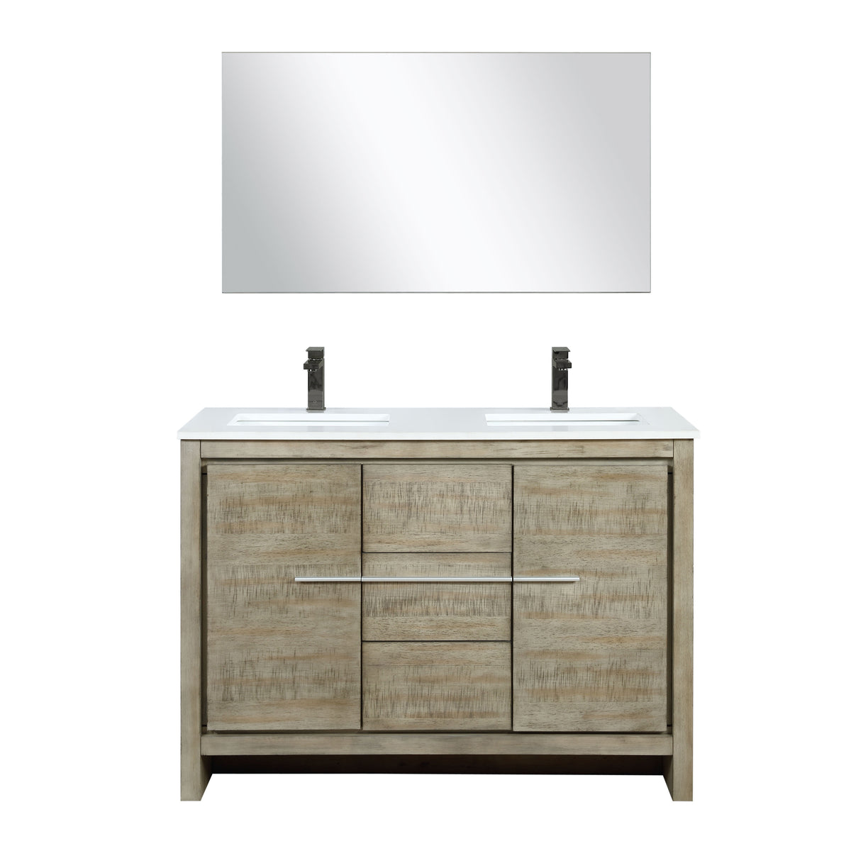 Lexora Lafarre 48 in. Rustic Acacia Double Sink Bath Vanity