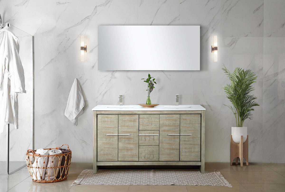Lexora Lafarre 60 in. Rustic Acacia Double Sink Bath Vanity